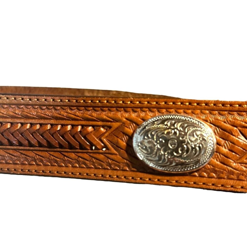 Silver Creek Classics Brown Belt with Faux Tiger's Eye and Silver Tone Buckle - Picture 5 of 7